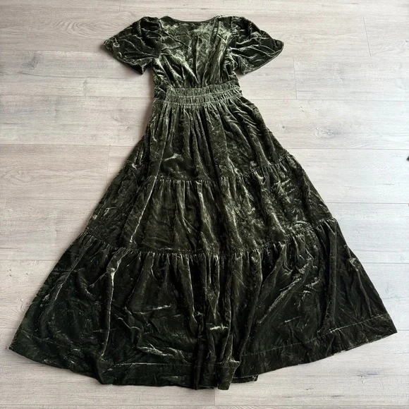 Anthropologie The Somerset Maxi Dress: Velvet Edition Dark Green - size XS - Picture 6 of 13